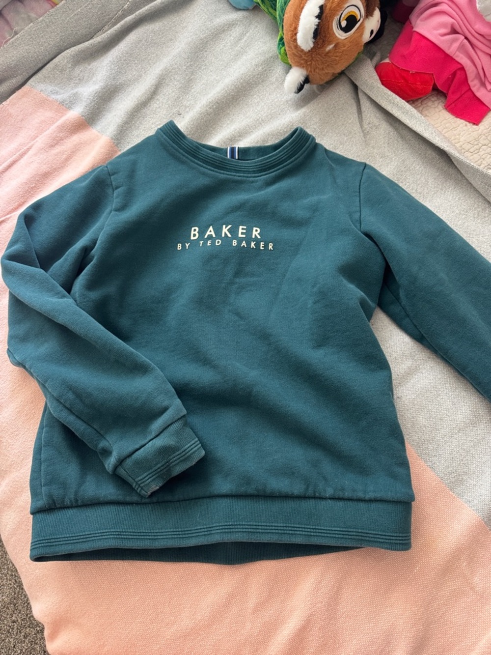 Boys Size 11y/o Ted Baker Teal Crewneck Sweatshirt with White Logo